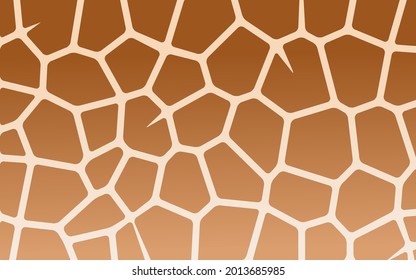 Giraffe print texture with brown patches on beige background. Vector illustration. Can be used for wallpaper, poster, banner, wrapping, cover, presentation template, web page background 