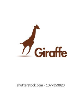 Giraffe running logo icon vector template