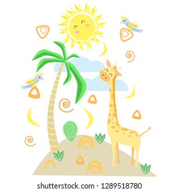 giraffe in Scandinavian style - vector illustration, eps