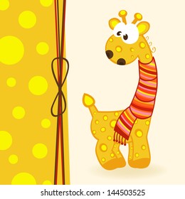 giraffe with scarf - vector illustration