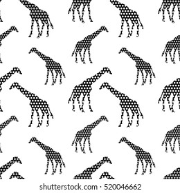 Giraffe seamless background. Print. Repeating background. Cloth design, wallpaper.