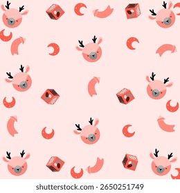 Jirafa sin patrón, fondo de dibujos animados de animales, Ilustración vectorial