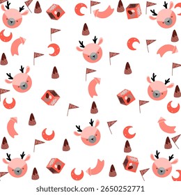 Girafa padrão sem emenda, fundo de desenho animado animal, ilustração vetorial