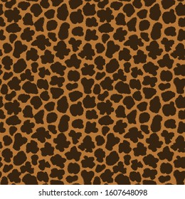 Giraffe seamless pattern. Animal skin print. Repeating spots motif. Wildlife, natural camouflage texture. Savannah safari inspired background. Vector abstract wallpaper