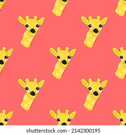 Giraffe seamless pattern background. Animal background concept. Vector.