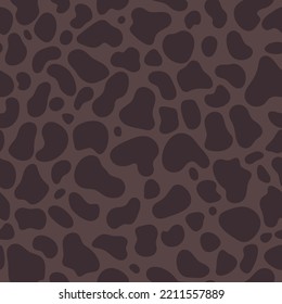 Giraffe seamless pattern. Brown color skin print design. Wild animal hide artwork background. Vector illustration