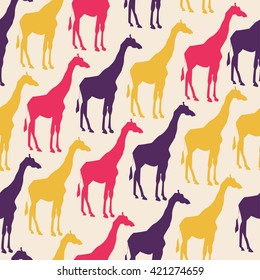 Giraffe seamless pattern colorful