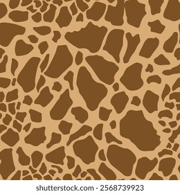 Giraffe seamless pattern featuring natural brown and tan spots. Perfect for animal print designs, textile patterns, wallpapers, and creative projects with a wild or nature theme.