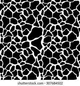 Giraffe seamless pattern. Safari collection. Abstract vector background. Black and white. Backgrounds & textures shop.