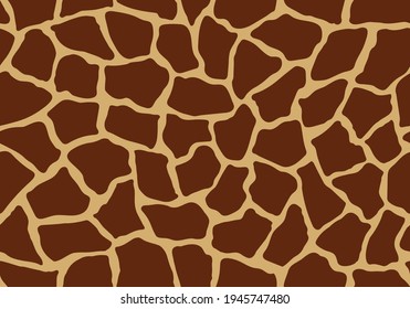 Giraffe seamless pattern skin print design. Wild animal hide artwork background. Vector illustration