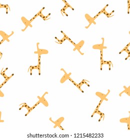giraffe seamless pattern vector
