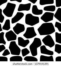Giraffe seamless pattern vector illustration EPS10. Animal skin texture ornament. Safari zoo african background. Monochrome black and white design.