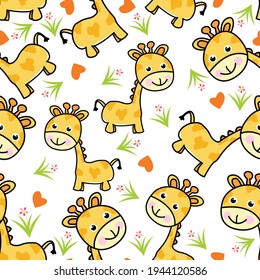 giraffe seamless pattern vector illustration 