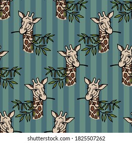 Giraffe seamless pattern. Vector stock illustration eps10