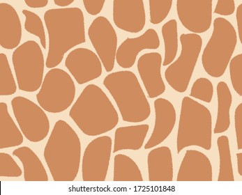 Giraffe seamless vector pattern. Animal skin design. Camouflage print. Textured giraffe skin print. Brown, pastel giraffe pattern. Safari wallpapers. Spotted animal texture.