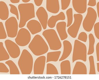 Patrón de vector sin fisuras de jirafa. Diseño de piel animal. Huella de camuflaje. Impresión texturizada de la piel de la jirafa. Patrón de jirafa marrón pastel. Fondos de pantalla de Safari. Textura de animal localizada.