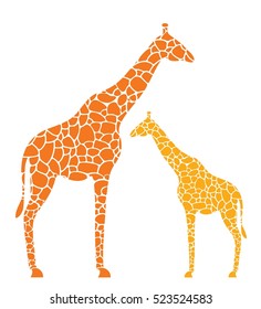 Giraffe set. Abstract giraffe on white background