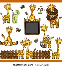 Giraffe set digital elements