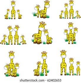 giraffe set in vector format very easy to edit