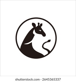 Giraffe shadow logo design for your brand and company identity