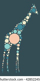 giraffe shape design by color point