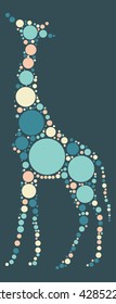 giraffe shape design by color point