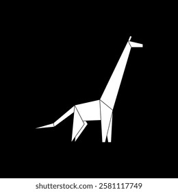 Giraffe Shape Inspired by Origami Form, can use for Logo, Pictogram, Animal Figure, Website, Apps, or Graphic Design Element. Vector Illustration