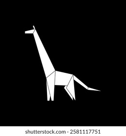 Giraffe Shape Inspired by Origami Form, can use for Logo, Pictogram, Animal Figure, Website, Apps, or Graphic Design Element. Vector Illustration