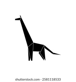 Giraffe Shape Inspired by Origami Form, can use for Logo, Pictogram, Animal Figure, Website, Apps, or Graphic Design Element. Vector Illustration