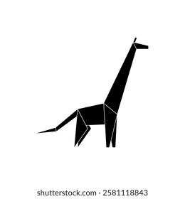 Giraffe Shape Inspired by Origami Form, can use for Logo, Pictogram, Animal Figure, Website, Apps, or Graphic Design Element. Vector Illustration