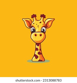 Giraffe shape mascot logo for a children's toy products or baby products company. modern flat color 