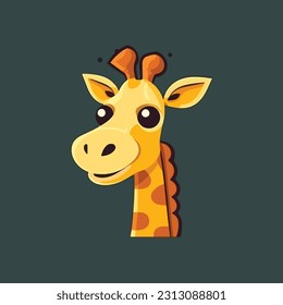Giraffe shape mascot logo for a children's toy products or baby products company. modern flat color 