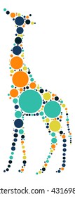 giraffe shape vector design by color point