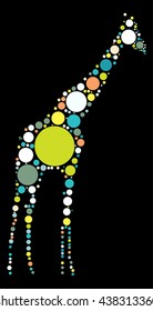 giraffe shape vector design by color point