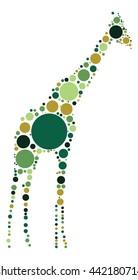 giraffe shape vector design by color point