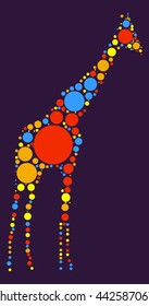 giraffe shape vector design by color point