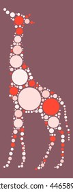 giraffe shape vector design by color point
