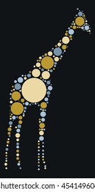 giraffe shape vector design by color point