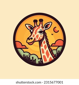 Giraffe shaped mascot logo for tourism company.