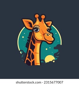 Giraffe shaped mascot logo for tourism company.