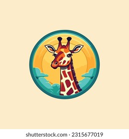Giraffe shaped mascot logo for tourism company.