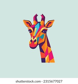 Giraffe shaped mascot logo for tourism company.