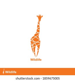 Giraffe sign isolated vector illustration