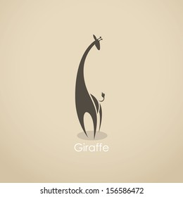 Giraffe sign - vector illustration