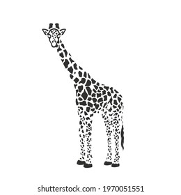 Giraffe silhouette. Abstract vector illustration.