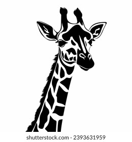 Giraffe silhouette. Giraffe black icon on white background