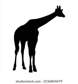 Giraffe silhouette. Giraffe black icon on white background. Perfect for Logo, Design, and More.