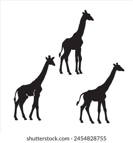 Giraffe silhouette . with fully editable for design