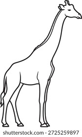 Icono de silueta de jirafa Vector Mamífero africano de la vida silvestre Cuello alto Safari Animal de cuello largo Especies Naturaleza Logo Símbolo Signo Ilustración	