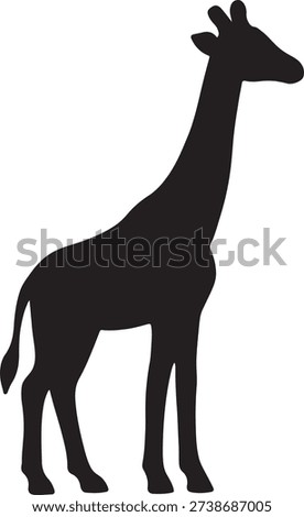 Giraffe Silhouette Icon Vector and Nature Themed African Safari Wildlife Conservation Graphic Design